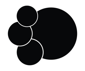 Circular collage 4 frame photos. Template for wall gallery, banner, poster, mockup, flyer, brochure, Photo mosaic pattern. Vector illustration.