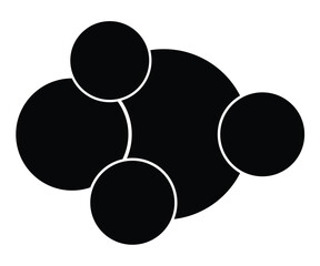 Circular collage 5 frame photos. Template for wall gallery, banner, poster, mockup, flyer, brochure, Photo mosaic pattern. Vector illustration.