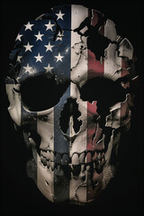 USA flag with skull