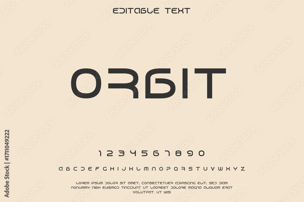 Poster modern minimalist font with uppercase letters numbers and symbols