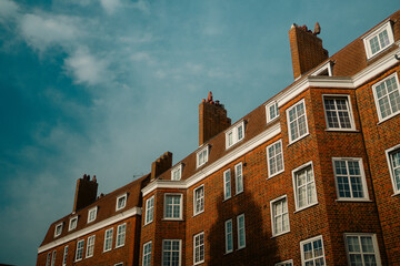 Red Brick Residential Building with Chimneys in Twickenham