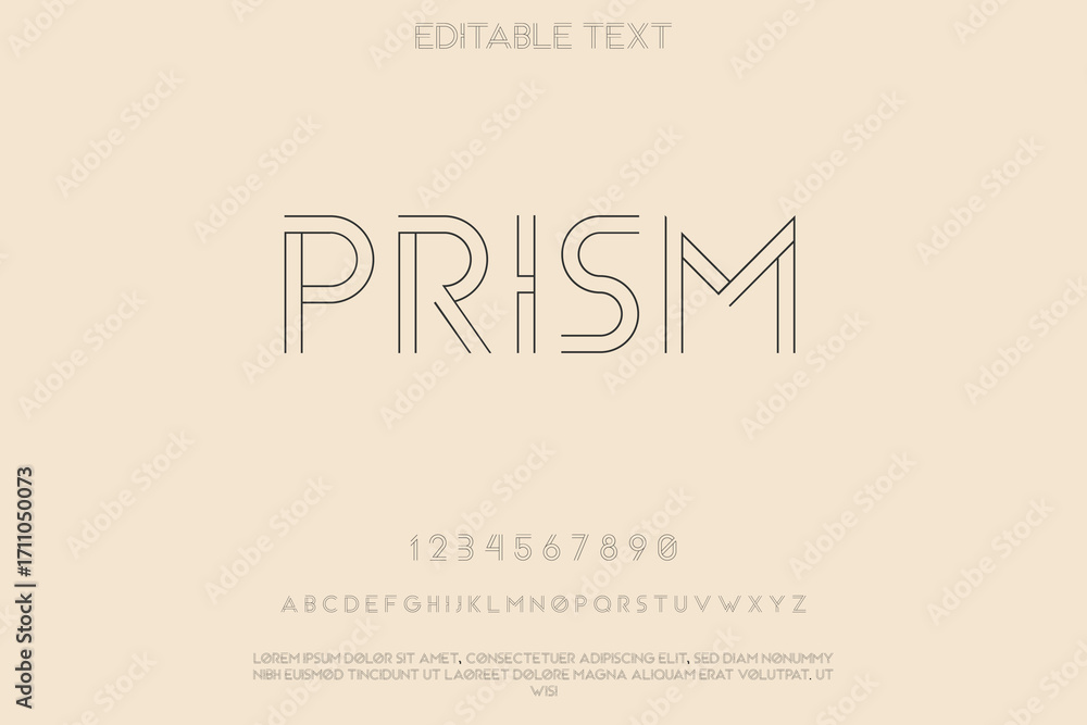 Poster modern geometric prism text design with subtle background texture