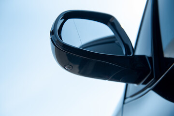 Car side view mirror with built in camera in the bottom - part of 360 degrees surround view parking...