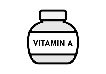 Icono negro de bote con vitamina a