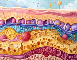 Human Skin Cross-Section Illustration.