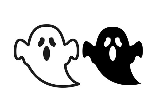 Icono negro de fantasma en fondo blanco