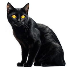 Halloween black cat on a white background png