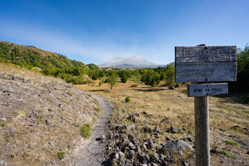 Mount St. Helens National Park in Washington State on a day of high winds blowing ash into the air causing resuspension and rumors of volcanic activity