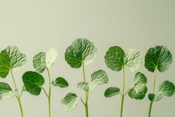 Delicate catnip leaves harvested from a garden isolated against a clear background