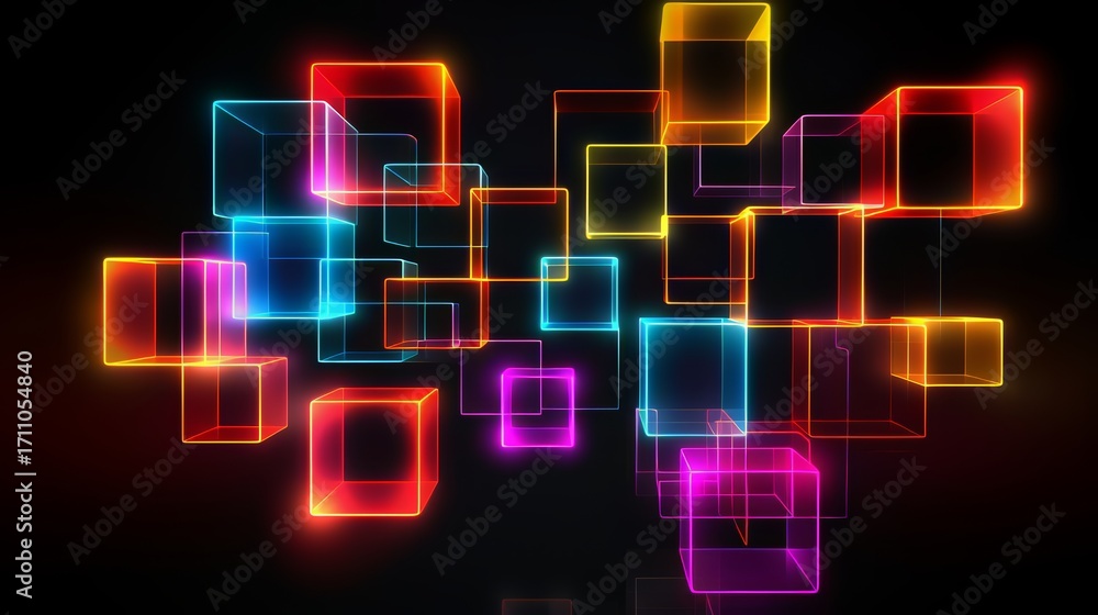 Canvas Prints colorful image of cubes in various colors. the image is abstract and has a vibrant, energetic feel t
