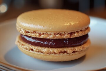 Delicate puff pastry macarons with a sweet and tangy raspberry filling