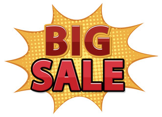 Big Sale Icon Banner in Retro Comic Style