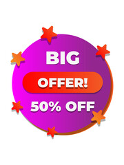 sale tag with red star