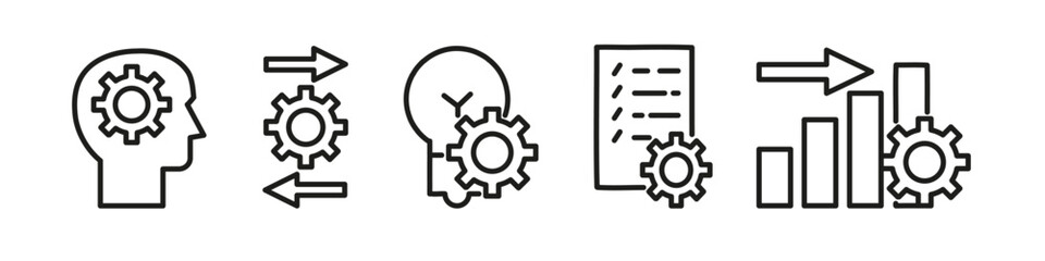 Fototapeta premium Business Process Optimization Icons Set