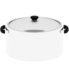 3d render cooking pot with transparent background