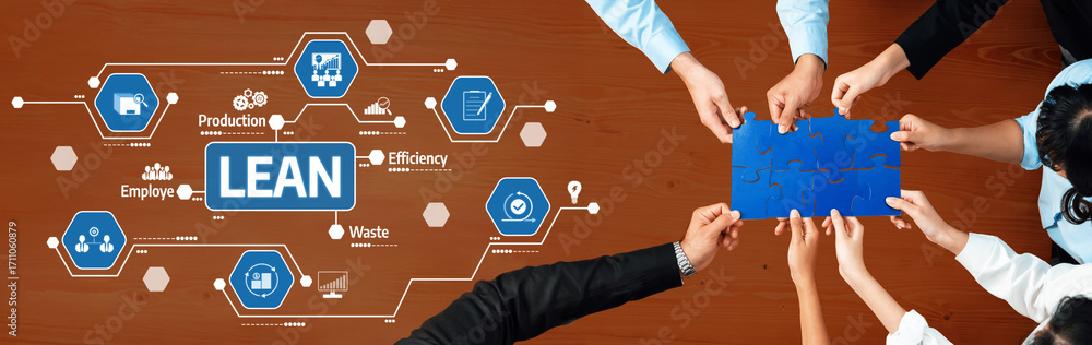 Aufkleber a dynamic team engages in a collaborative lean methodology session, focusing on efficiency and waste