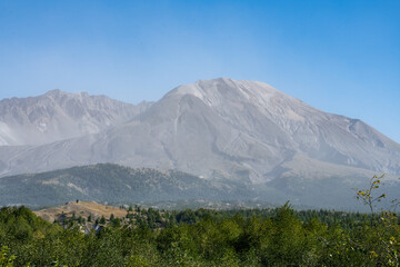Mount St. Helens National Park in Washington State on a day of high winds blowing ash into the air causing resuspension and rumors of volcanic activity