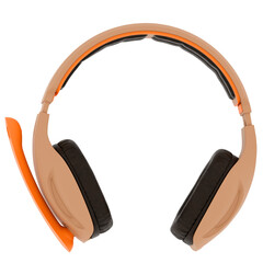 3d render gaming headset headphones with transparent background