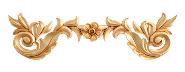 Modern golden ornament isolated on a white background.