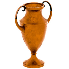 3d render golden trophy with transparent background