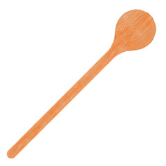 3d render wooden cooking spoon with transparent background