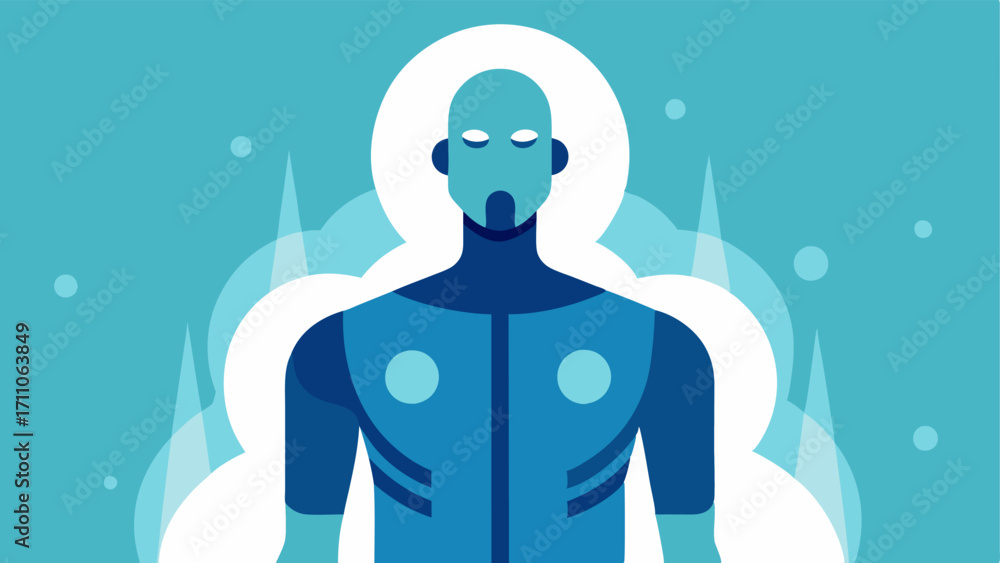 Poster body coverage an artistic representation showing specific body areas being treated with vapor shield