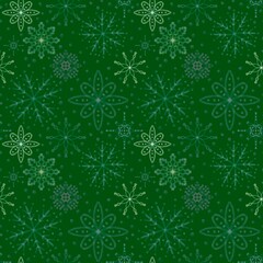 Christmas ice scribble seamless snowflakes pattern for wrapping paper and fabric