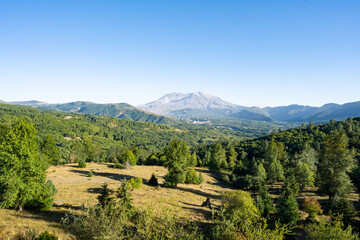 Mount St. Helens National Park in Washington State on a day of high winds blowing ash into the air causing resuspension and rumors of volcanic activity