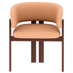 3d render beige fabric chair with transparent background