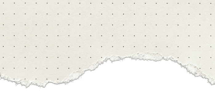 Torn vintage paper border with small polka dots and drop shadow isolated on background	
