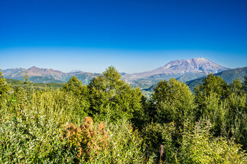 Mount St. Helens National Park in Washington State on a day of high winds blowing ash into the air causing resuspension and rumors of volcanic activity