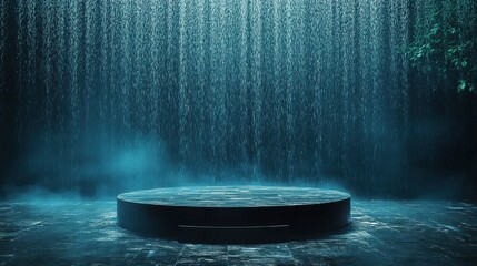 an empty minimalistic podium, stage in nature