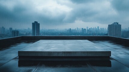 an empty minimalistic podium, stage in nature