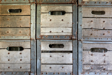 Stacked Vintage Wooden Apple Crates Rustic Farm Market Background