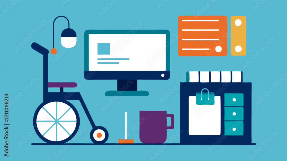 Leinwandbilder adaptive technology station a workstation setup with adaptive technology featuring a computer with a