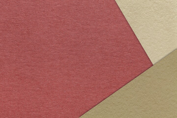 Fototapeta premium Abstract dark red, beige and brown paper background with copy space. Template for presentation, banner, card design