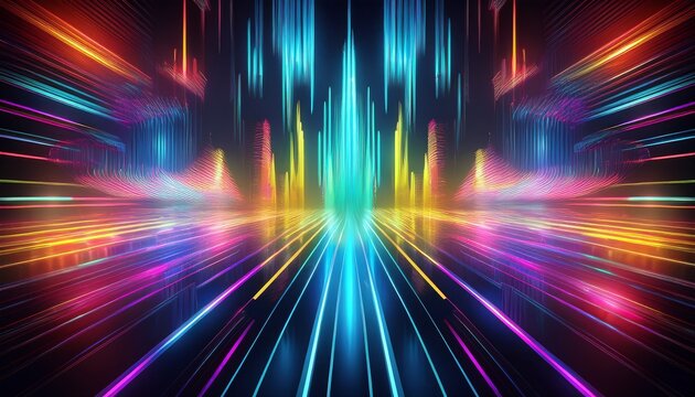 vibrant abstract glitch design with luminous colors creating a dynamic led background pattern 4k abstract glitch led background