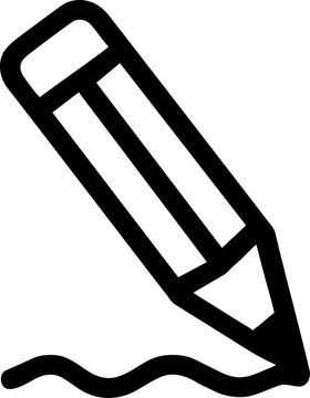 Pencil Icon &ndash; Writing, Drawing, and Creativity Symbol in Black and White