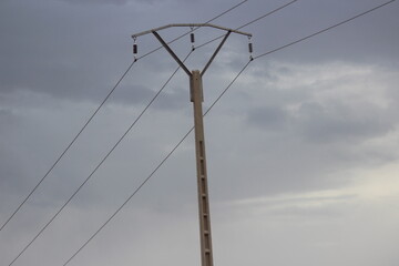 Electrical pole with line wire