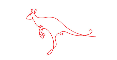 Line art kangaroo