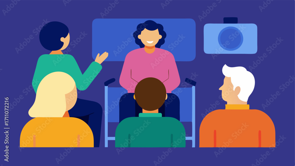 Poster documentary narration a discussion panel setup with a disabled filmmaker sharing their experiences a