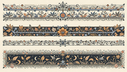 Collection of Intricate Vintage Decorative Borders.