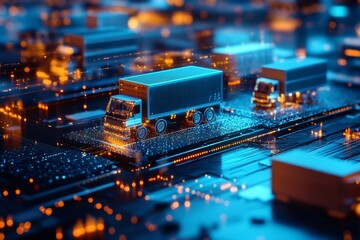 Digital logistics and supply chain management with smart truck technology and global distribution network