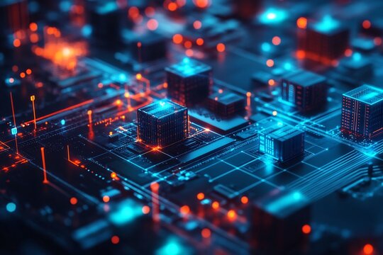 Futuristic technology circuit board background digital ai artificial intelligence system design concept