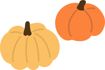 손으로 그린 귀엽고 플랫한 호박 일러스트