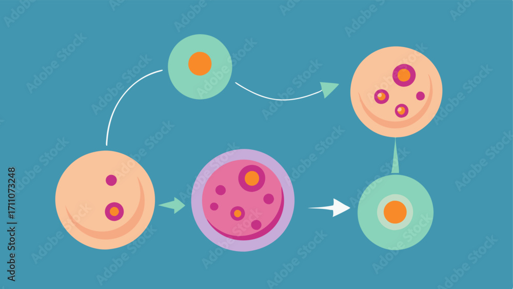 Poster cell regeneration an image depicting skin cells regenerating and multiplying facilitated by exosomes