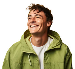 PNG Hand on his own forehead jacket laughing portrait.