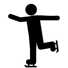 アイススケートをする素人のシルエット