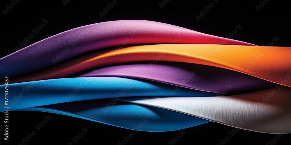 Aufkleber series of colorful fabric swaths are arranged in a way that creates a sense of movement and flow. th
