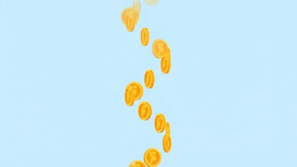 A swirling vortex of golden coins raining down represents wealth and financial success a cascade of shiny money flowing symbolizing profit earnings and economic prosperity jackpot - Powered by Adobe